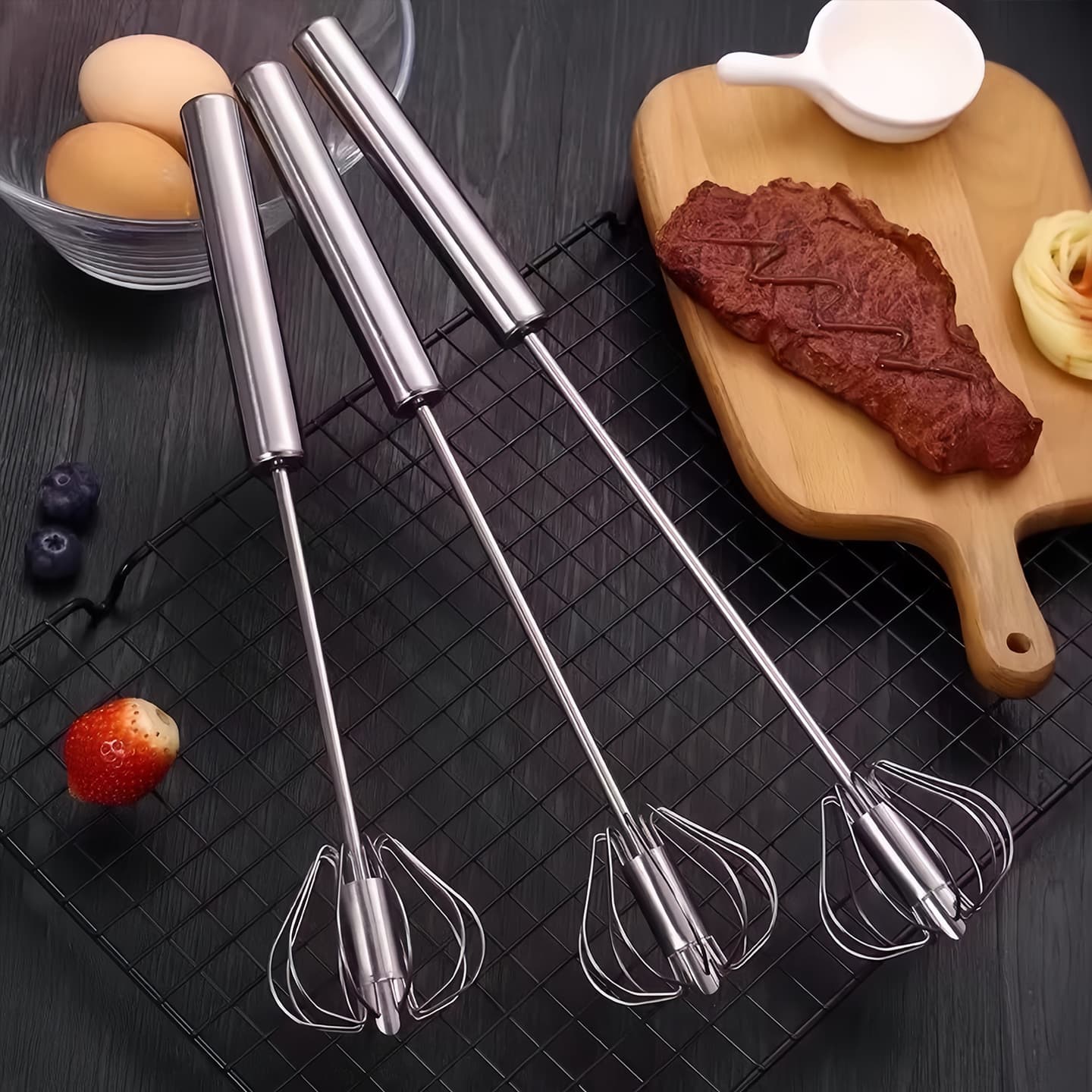 Egg beating stainless steel manual semi-automatic household handheld egg beating mixer baking tool mixer 2