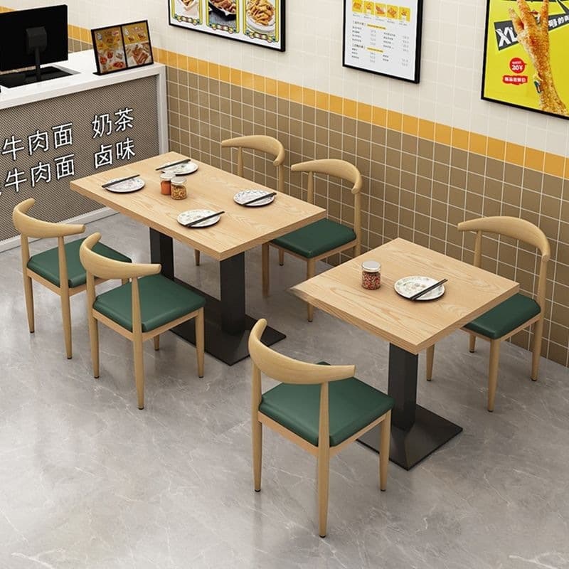 Snack noodle restaurant barbecue, breakfast, catering fast dining table and chair combination milk tea dessert shop restaurant table table commercial economy 3