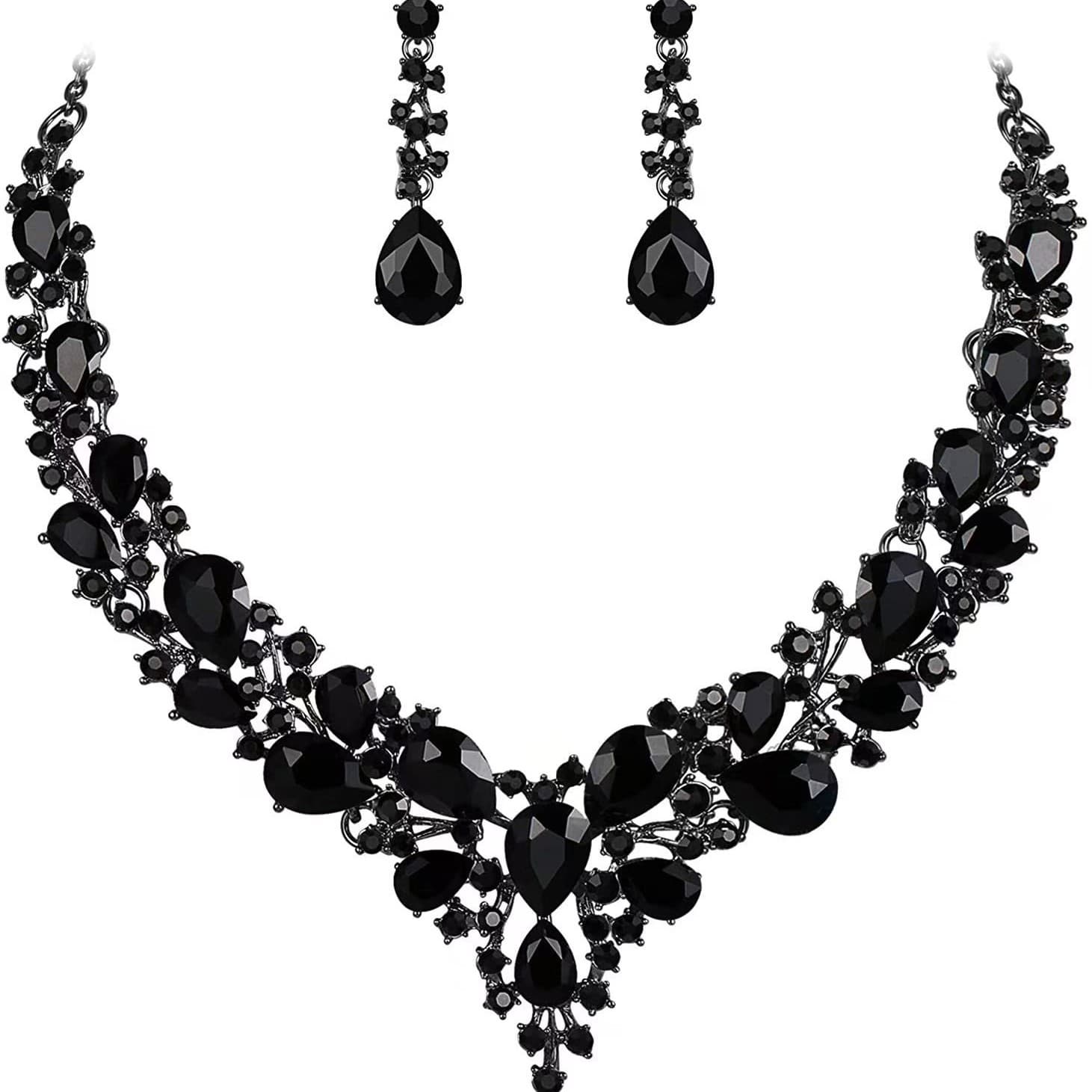 (Cross-border trading), fashionable necklace and earrings for bride, jewelry, set, city style, light luxury style 5