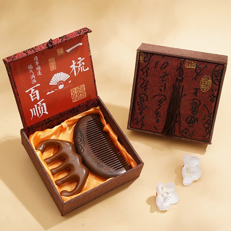High-end brush sandalwood, gift box, set, Chinese style, Birthday gift 4