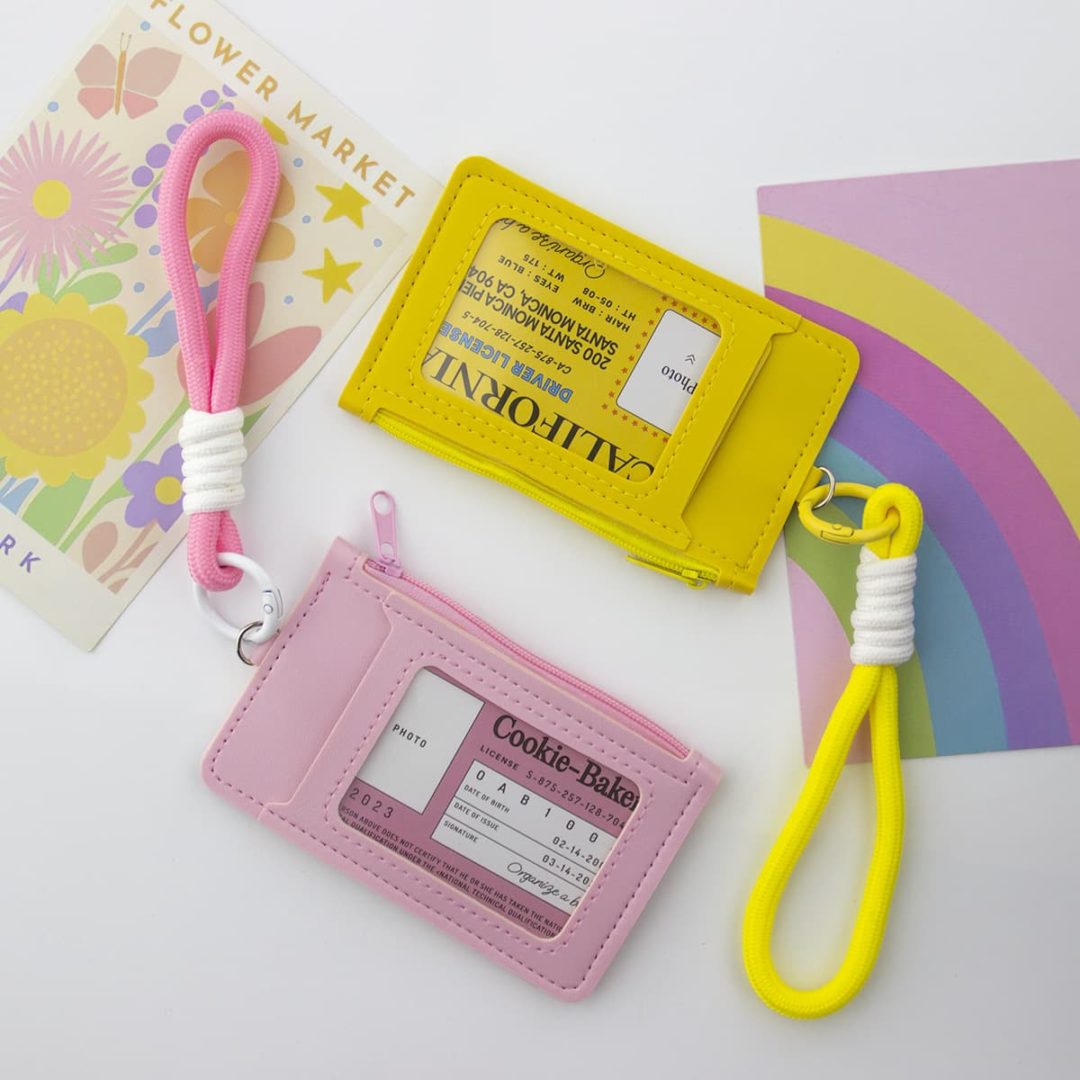 ID bag PVC school season meal card bank card bag dopamine storage bag multi-layer card bag student ID bag 3