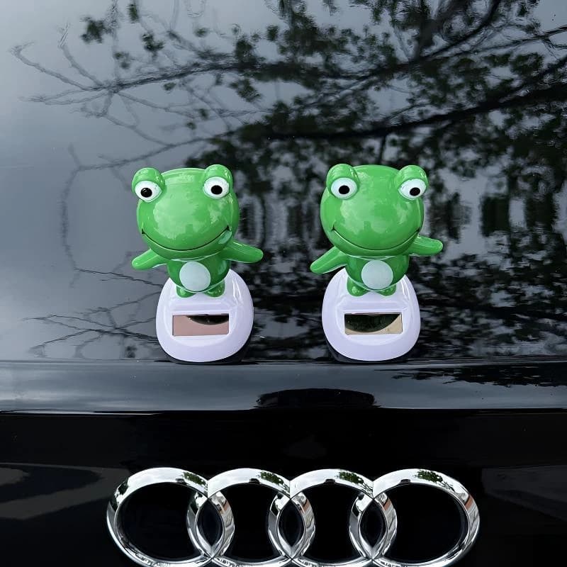 Car solar frog ornaments car interior decoration instrument panel roof rear trunk swinging frog 3