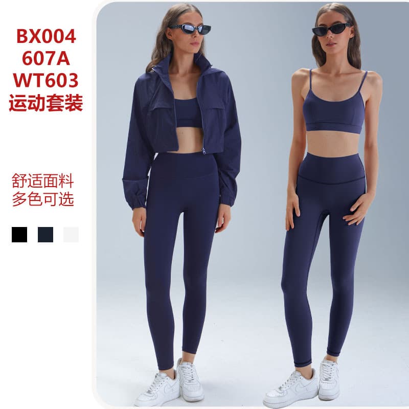 Yoga clothing with zipper for leisure for gym, sports set, slim fit, for running 1