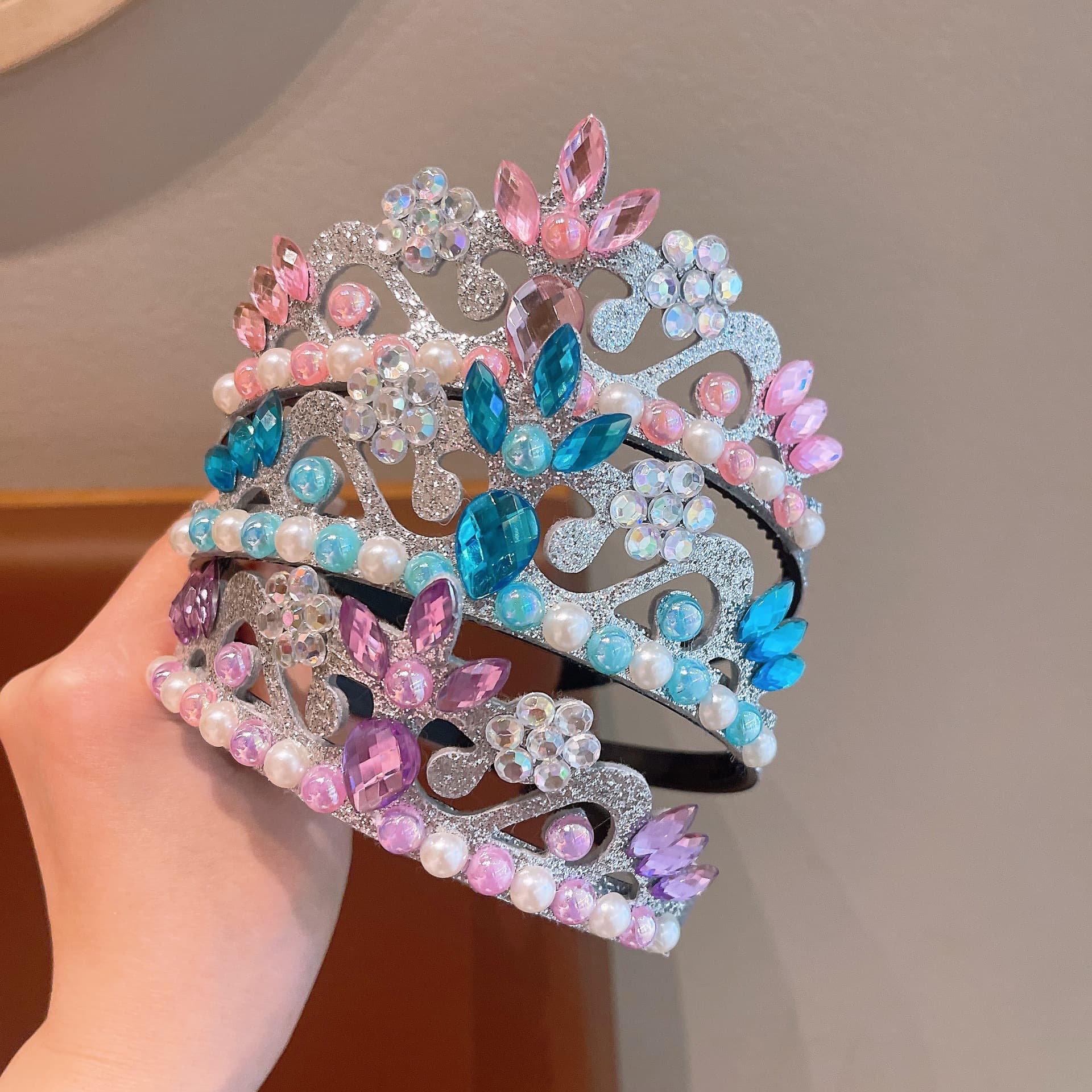 Fuchsia children's shiny blue headband, accessories, (Physicals), simple and elegant design 2