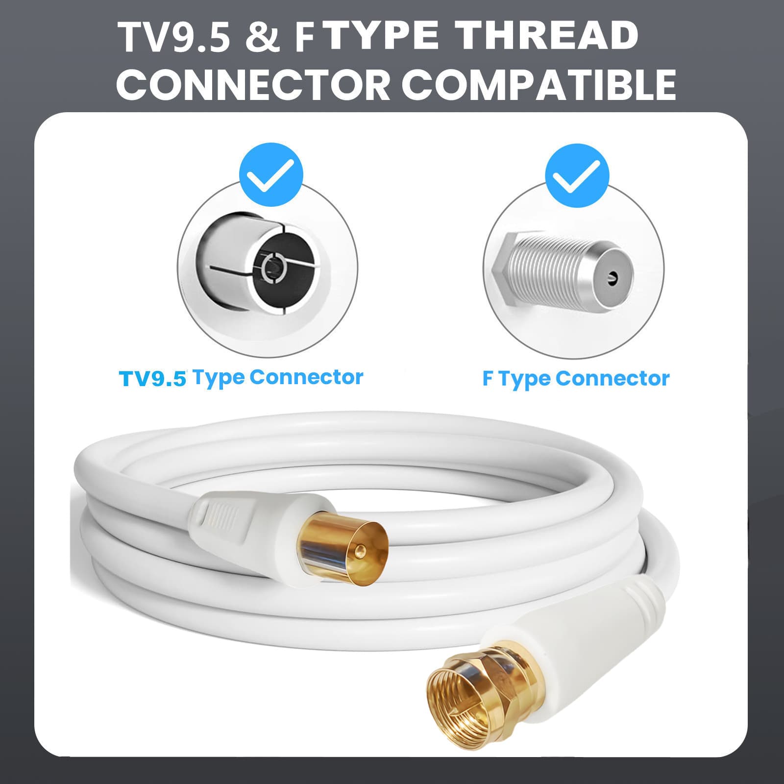 Coaxial TV Cable F Connector 9.5 RF Connector High Definition 2