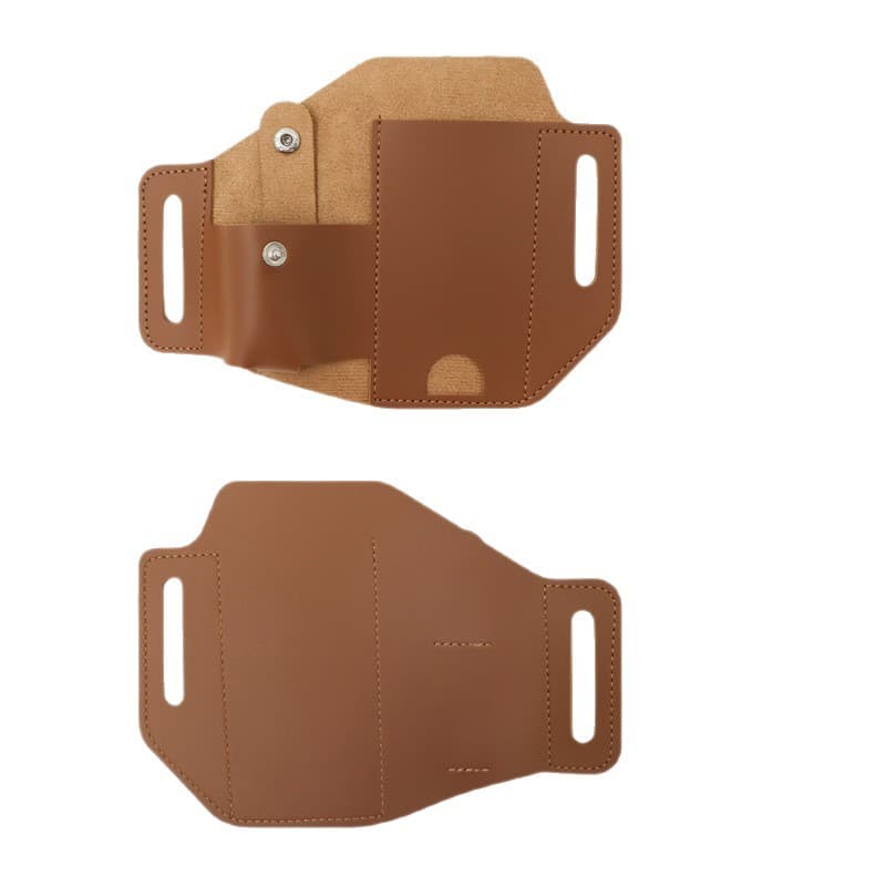 Outdoor tactical tool holster EDC outdoor survival PU leather knife holster Folding knife compass storage holster 5