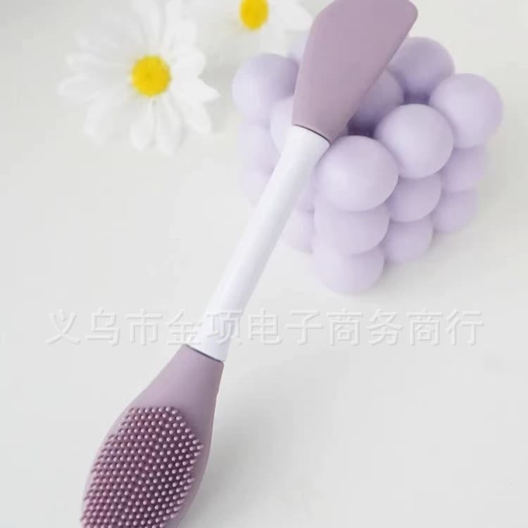 Double-sided silicone face mask, cosmetic cleansing milk for face, brush, easy application 4