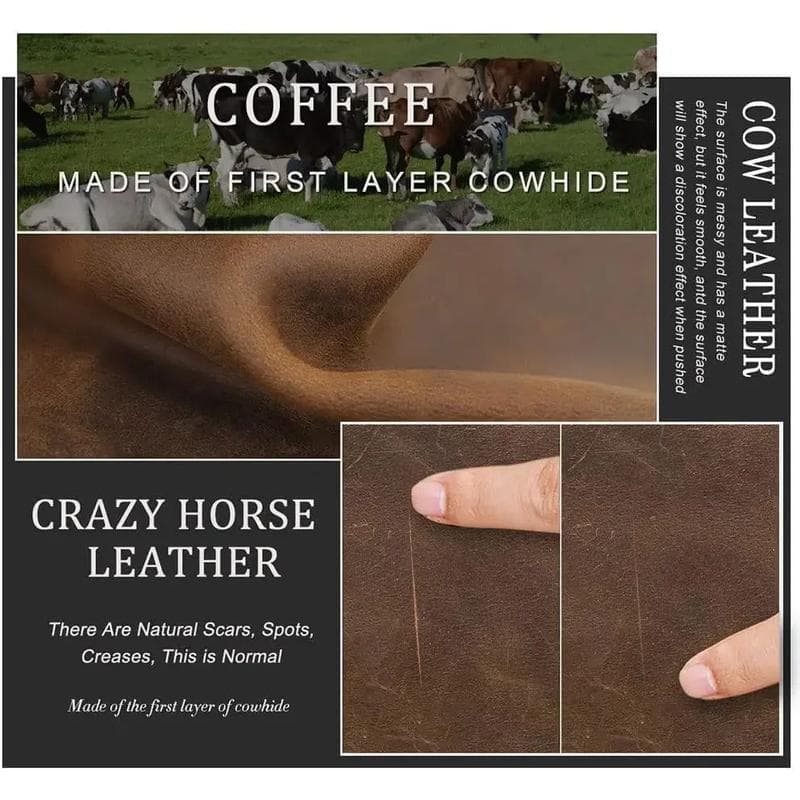 [Mens Clutch Bag Leather Wallet Crazy Horse Leather Vintage] 5