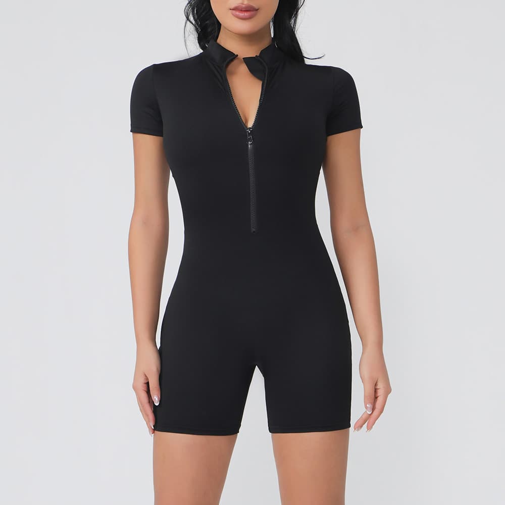 (Cross-border trading), sports bodysuit with zipper for gym, sexy yoga clothing, tight 4