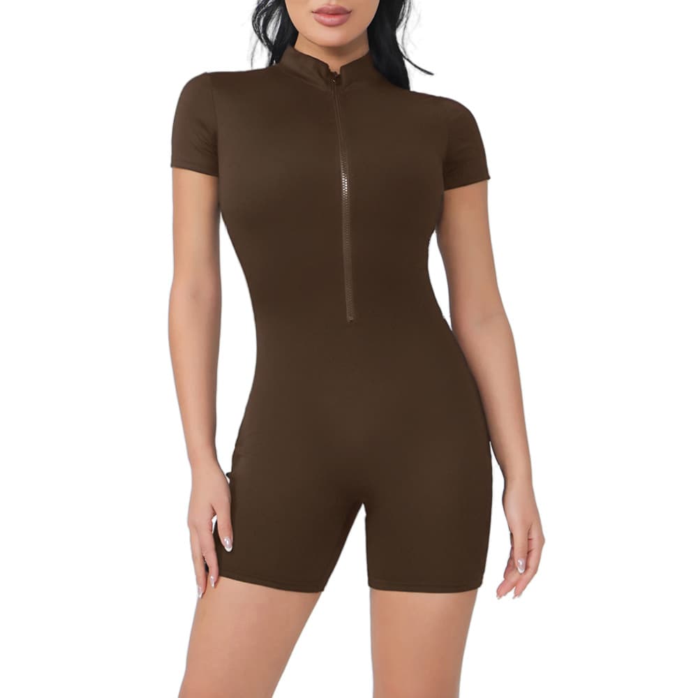 (Cross-border trading), sports bodysuit with zipper for gym, sexy yoga clothing, tight 5