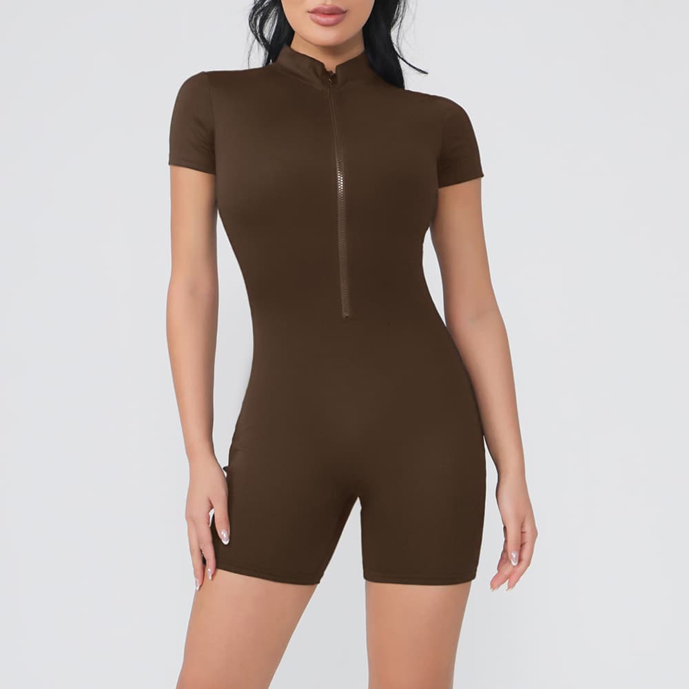 (Cross-border trading), sports bodysuit with zipper for gym, sexy yoga clothing, tight 1