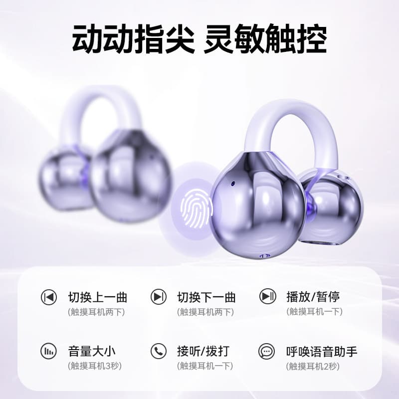 Huaqiangbei Clip ear clip Bluetooth headset 2025 new open type non-in-ear true wireless bone conduction headset 3