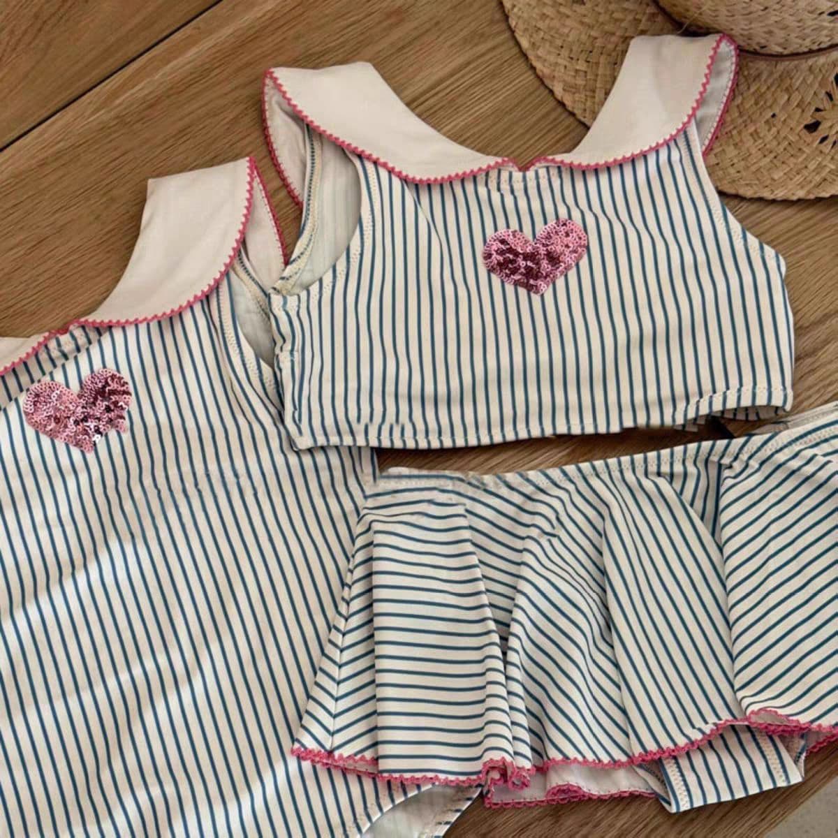 Summer children's swimwear, doll, set, western style, Korean style, doll collar 3