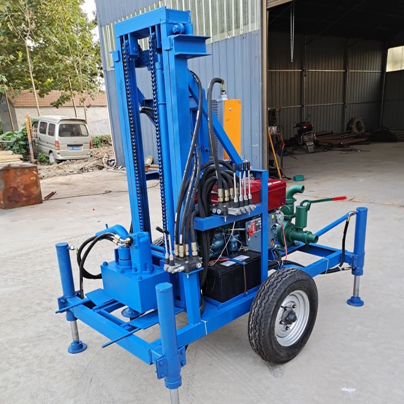 22HP wheeled diesel hydraulic drilling rig powered 150m water well drilling rig rotary medium and deep hole drilling rig 2