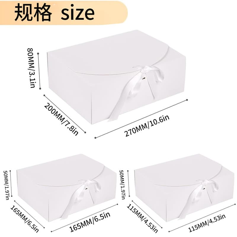 (Cross-border trading), white leather gift box with bow, Birthday gift 3