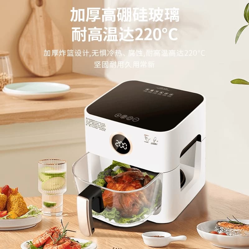 New air fryer high borosilicate thickened glass multifunctional intelligent visual electric fryer gift wholesale fully automatic 2