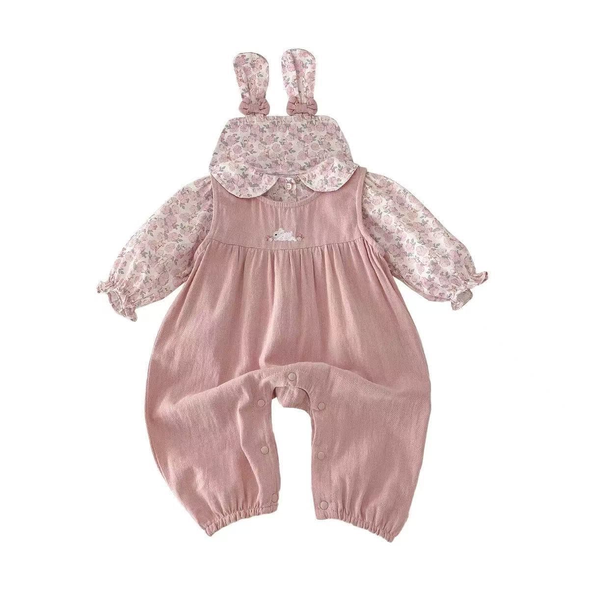 Sling, overall, children's trousers, autumn cute set girl's, doll, shirt to go out, floral print 5