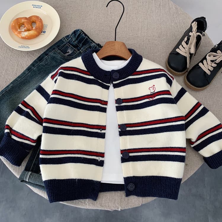 Children's knitted spring sweater, retro jacket for boys, trend of season 2