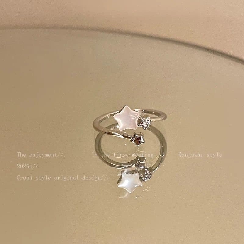 One size fashionable adjustable ring pearl, high-end, on index finger 4