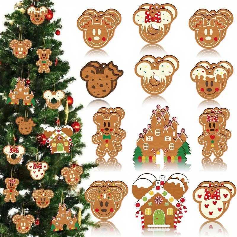 Cross-border new product Christmas wooden hanging decoration suitable for work holiday party decoration 4