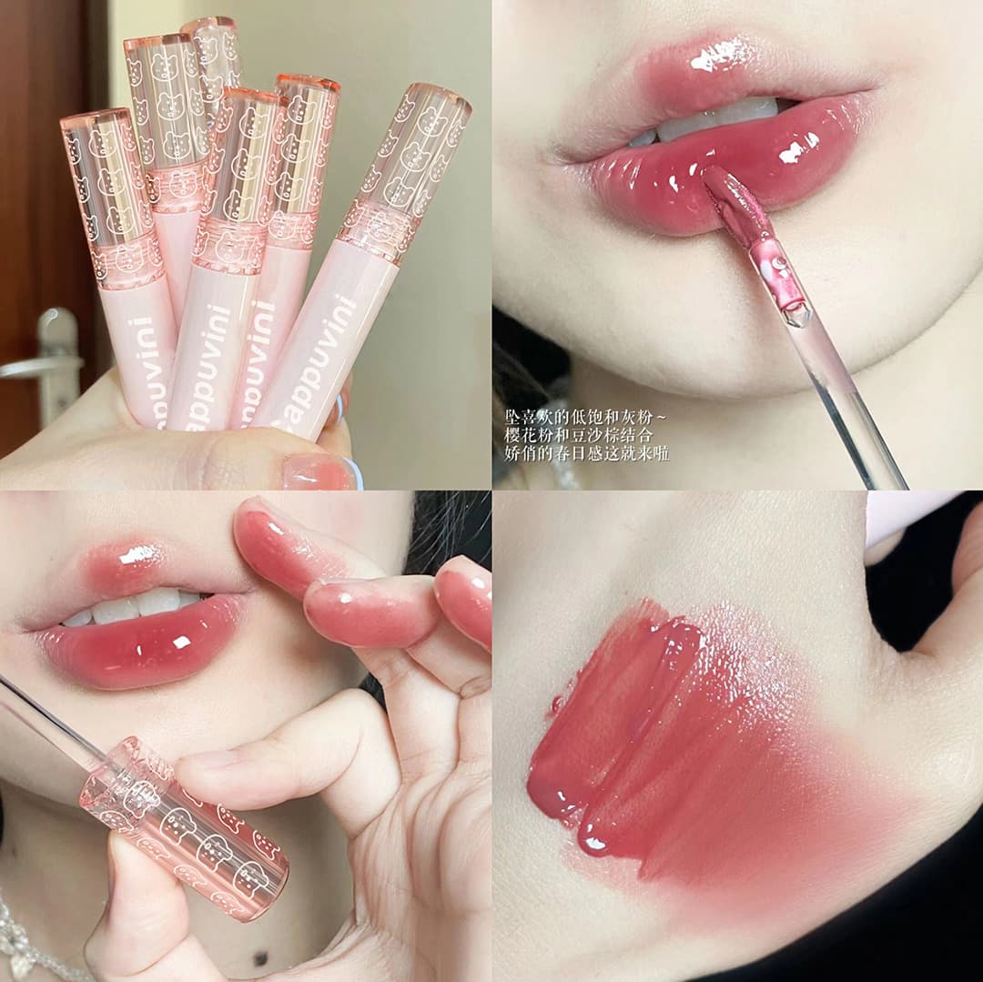 Lip gloss, glossy lipstick, mirror effect 10