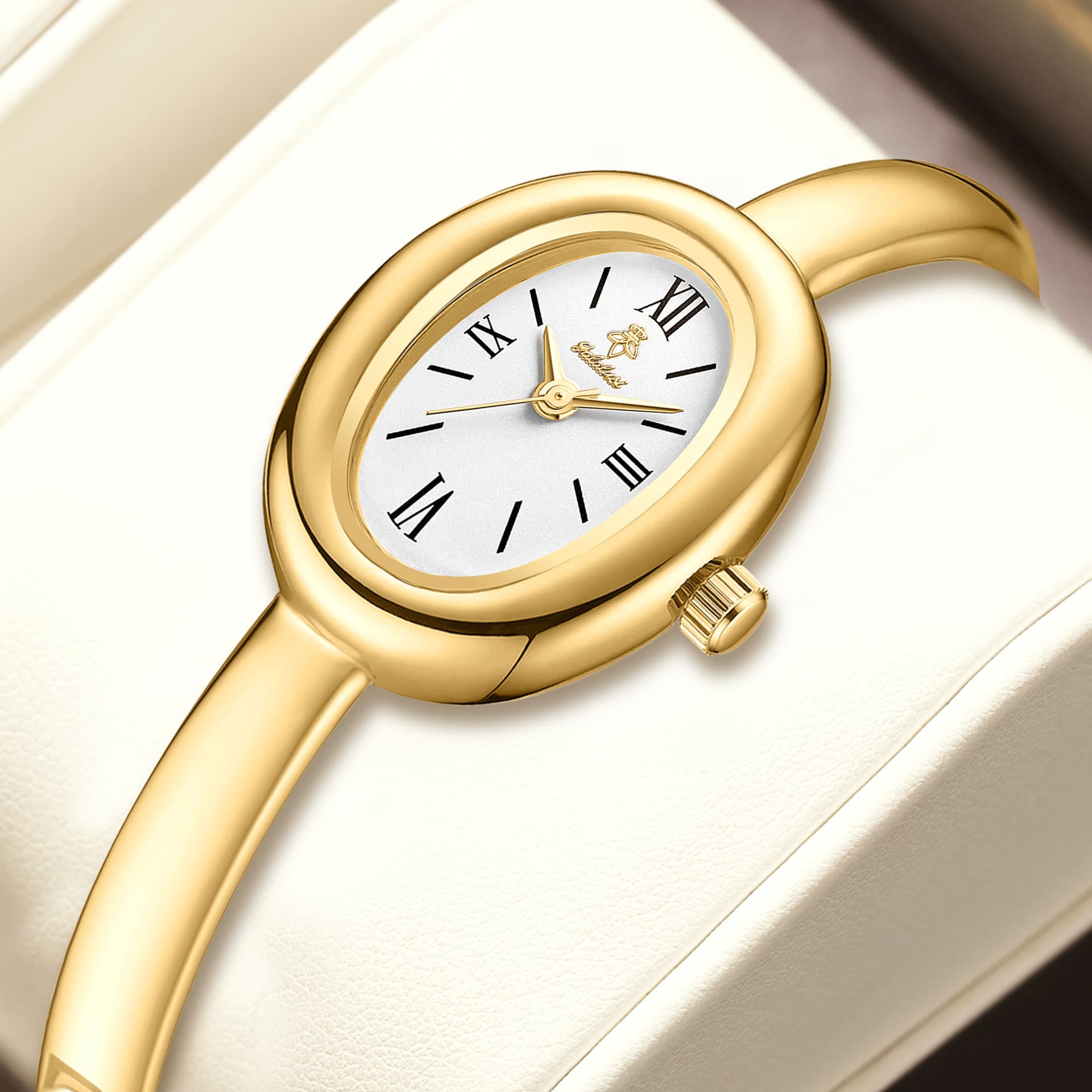 yalalusi Elite women's bracelet, golden retro quartz women's watch, simple and elegant design 2
