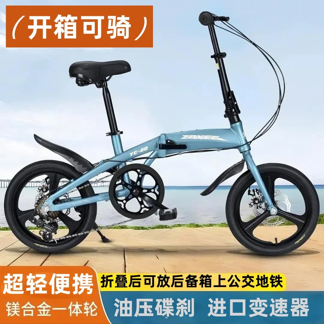 Metal folding foldable bike disc brake for students for men and women pedalled for cycling, for teenagers 2