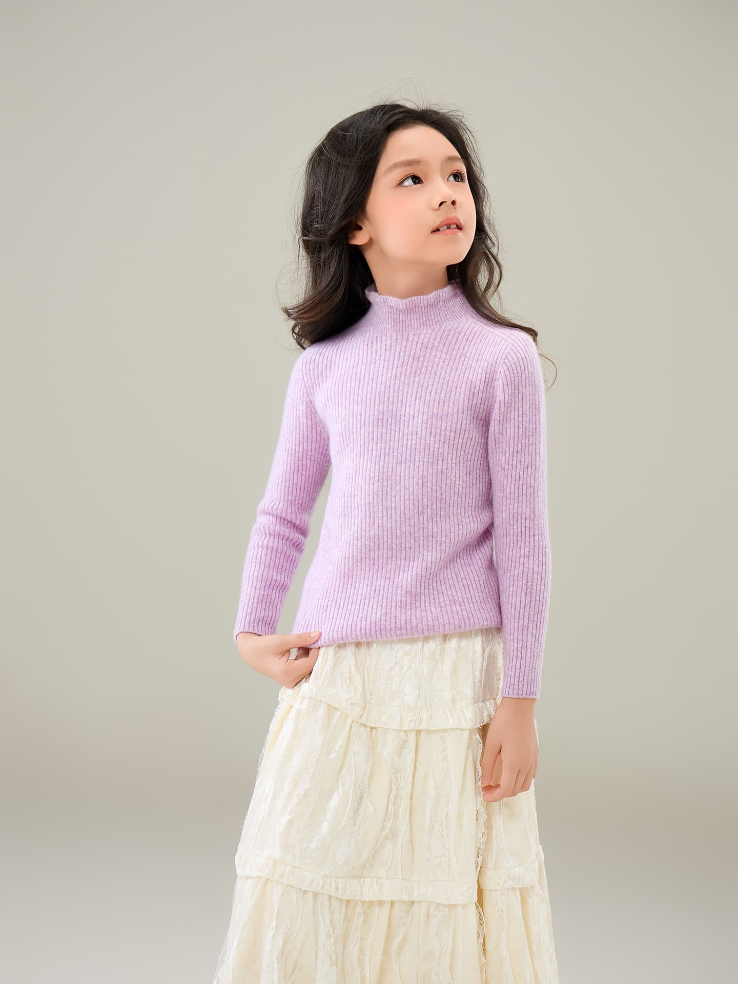 Demi-season sweater, children's knitted thermal underwear, increased thickness, high collar, children's clothing 3