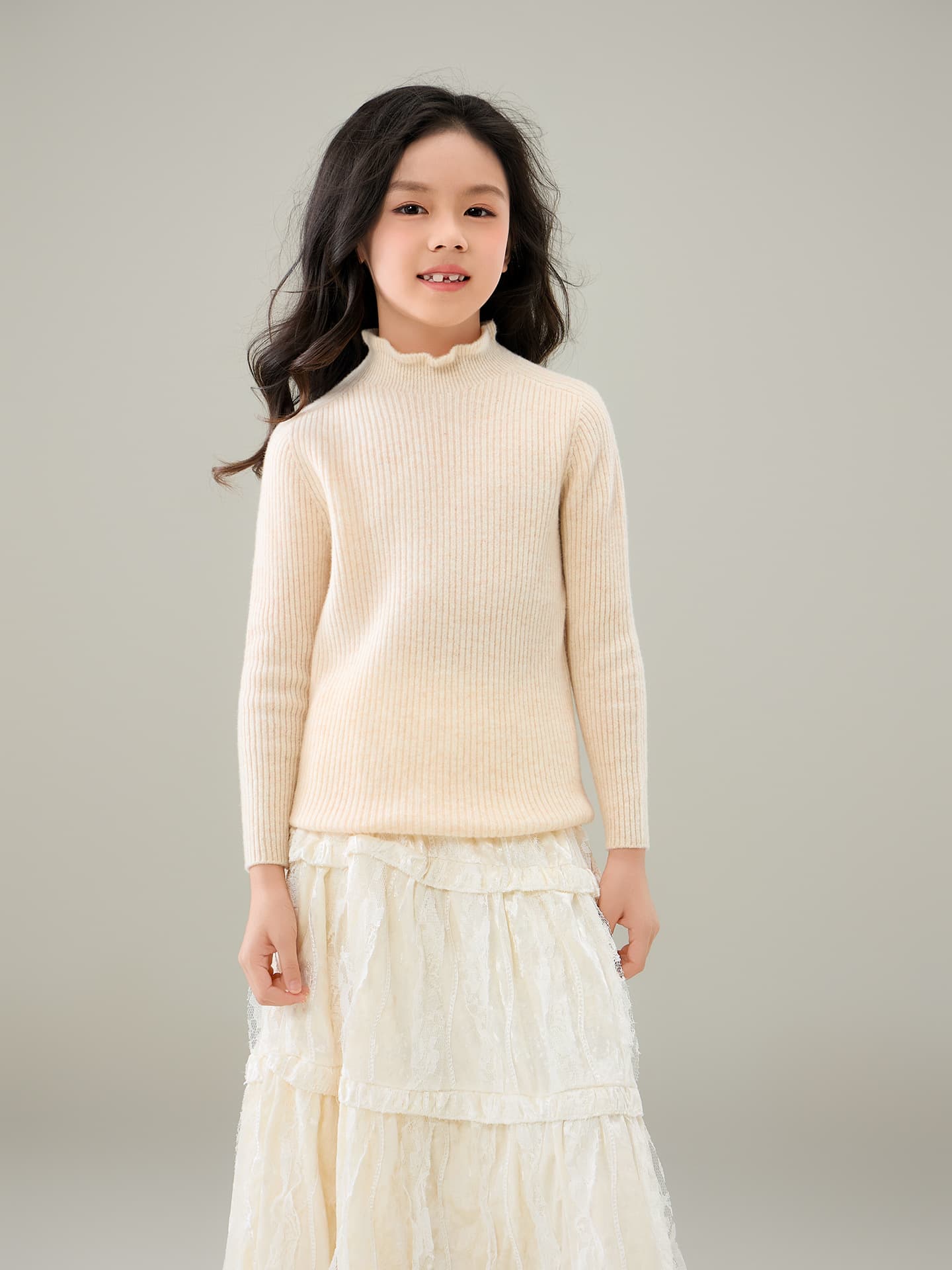 Demi-season sweater, children's knitted thermal underwear, increased thickness, high collar, children's clothing 4