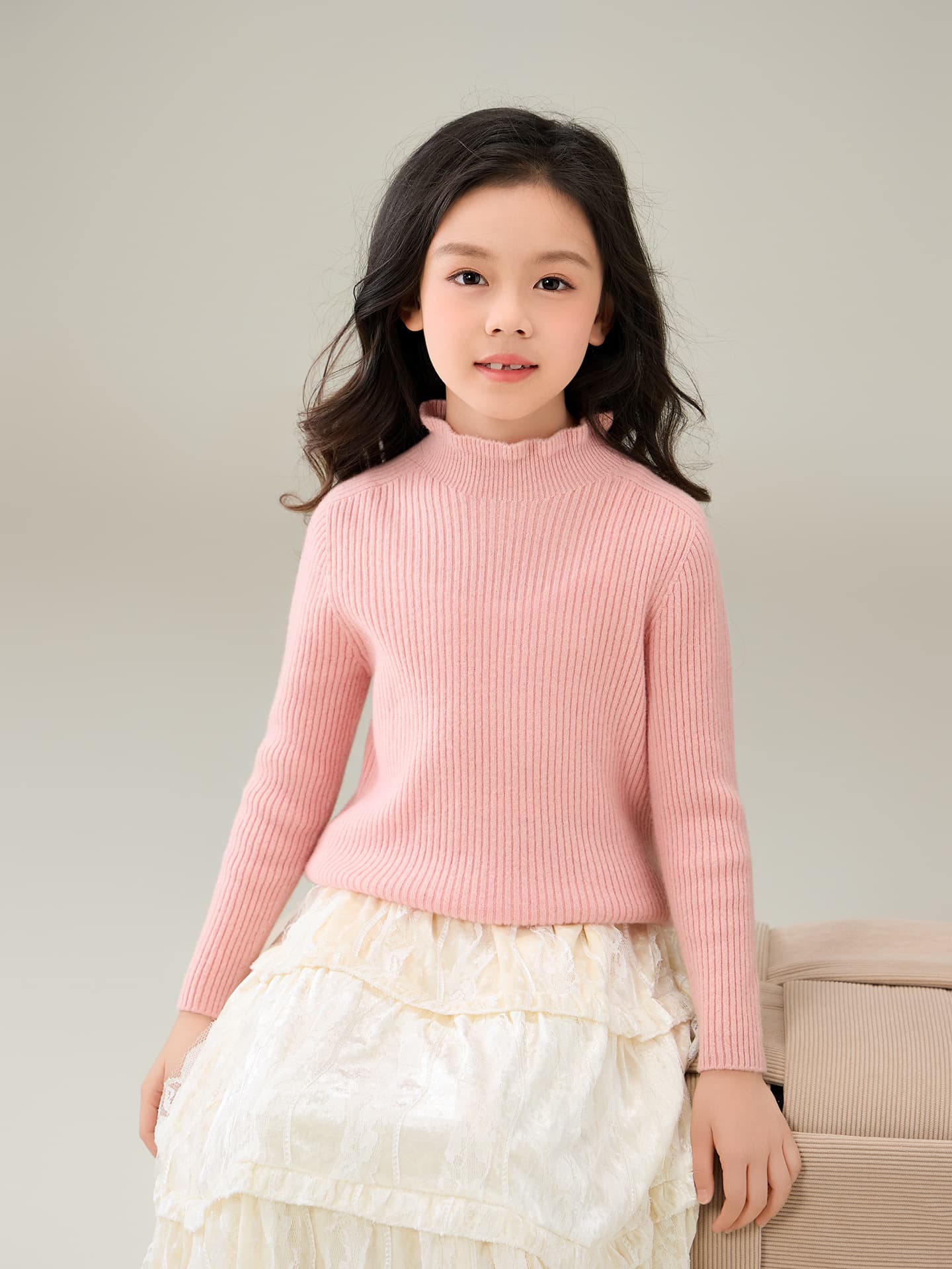 Demi-season sweater, children's knitted thermal underwear, increased thickness, high collar, children's clothing 1