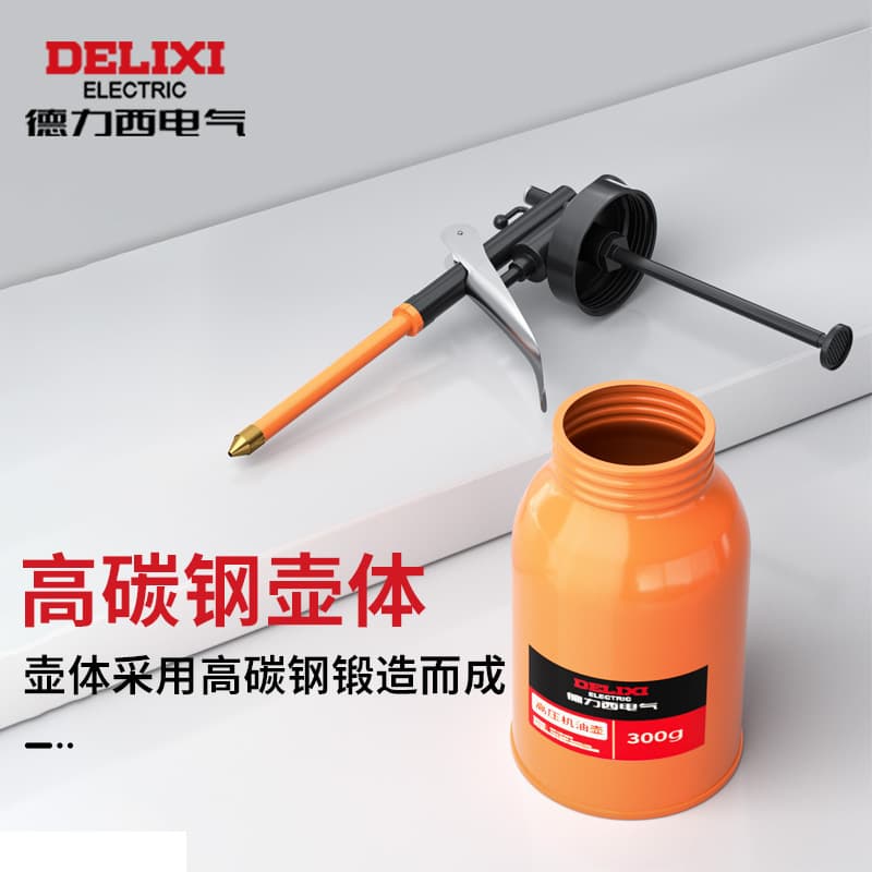 Delixi electrical oil bottle auto parts lubrication small spray bottle metal high pressure long mouth manual hose oil bottle 2