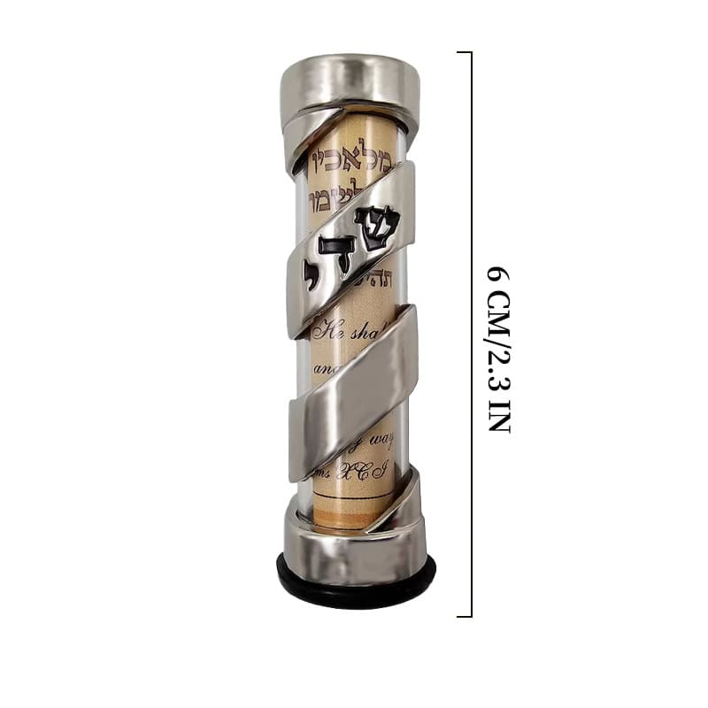 Car Mezuzah with Traveler Prayer Scroll Hebrew Shadai Spiral Design Jewish Gift 4