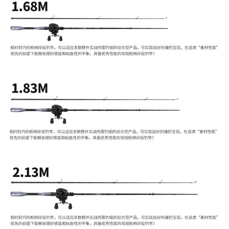 Luya rod fishing rod M adjust carbon Luya rod straight handle gun handle explosion-proof rod slightly integrated grip black fishing rod 3