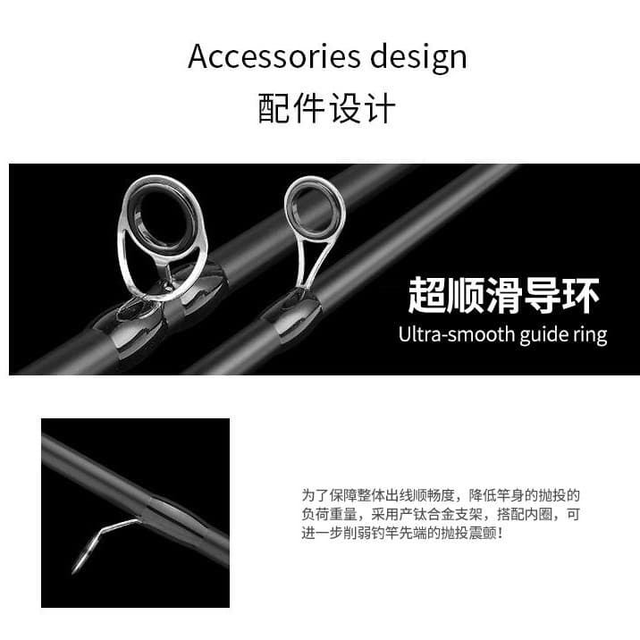 Luya rod fishing rod M adjust carbon Luya rod straight handle gun handle explosion-proof rod slightly integrated grip black fishing rod 4