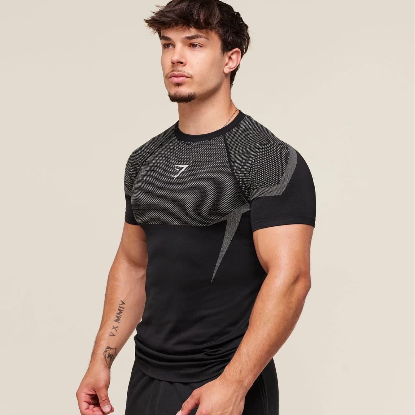 Quick dry breathable short sleeve T-shirt for gym, shark, for running, tight 5