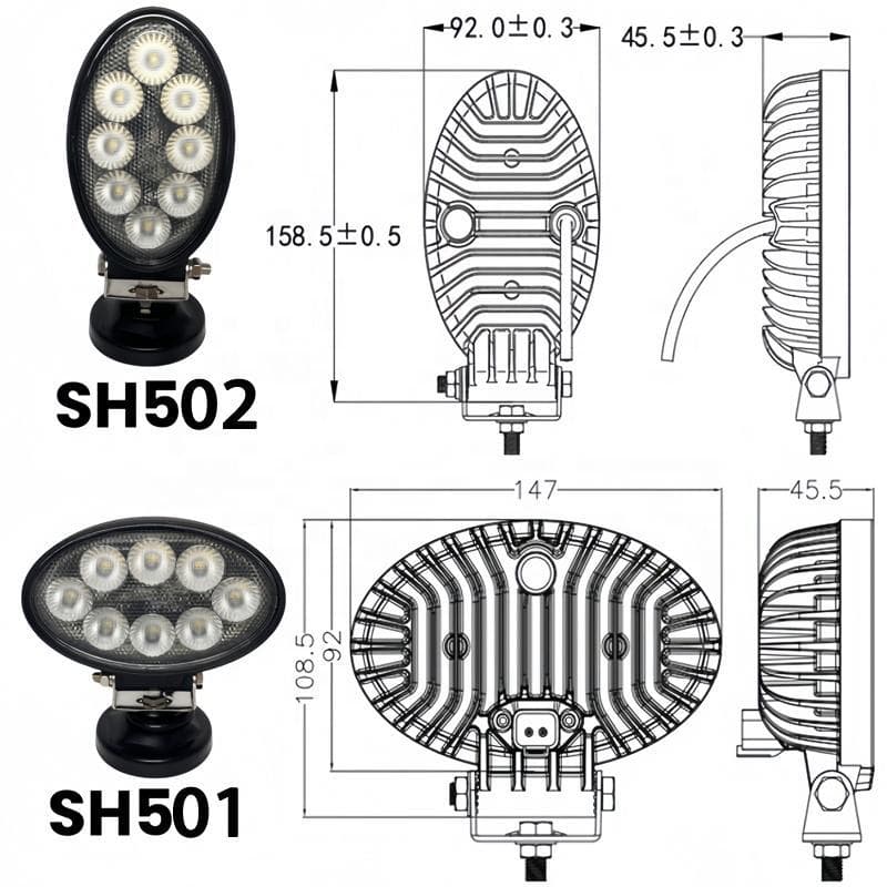Waterproof LED lamp, round truck, lights, 5 inch, 32W 1