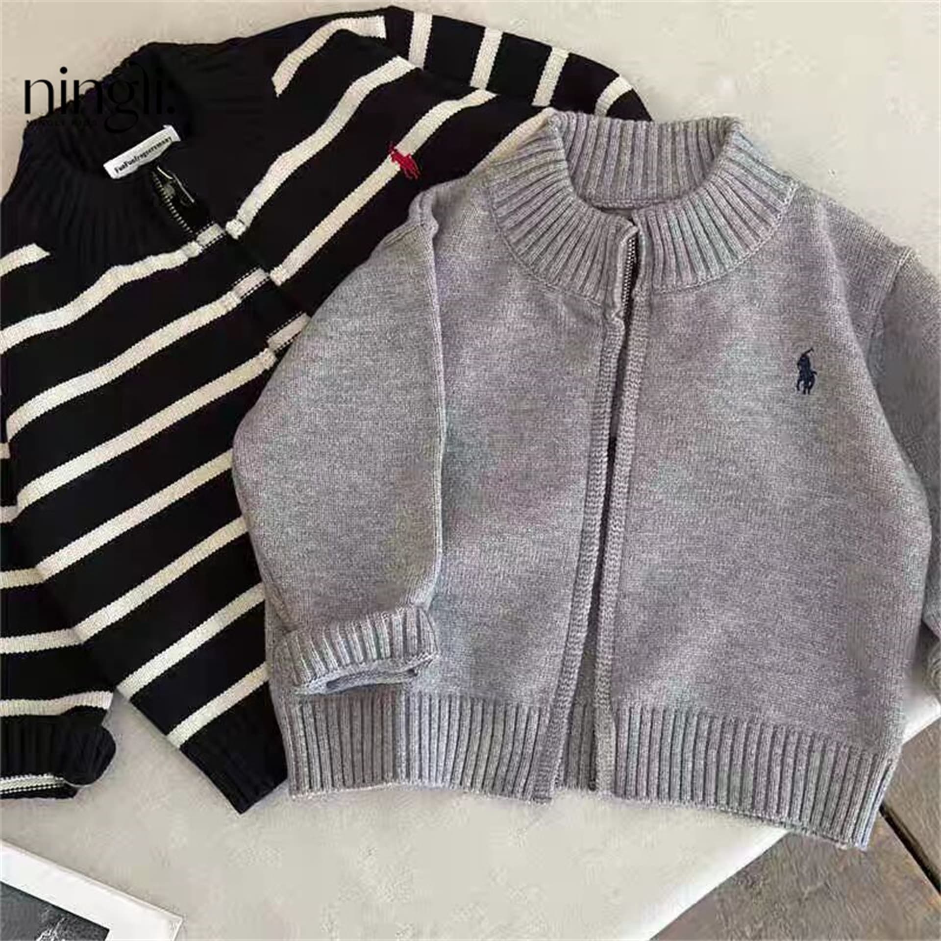 Boys Zip-Up Cardigan Sweater - Demi-Season Autumn Jacket 2