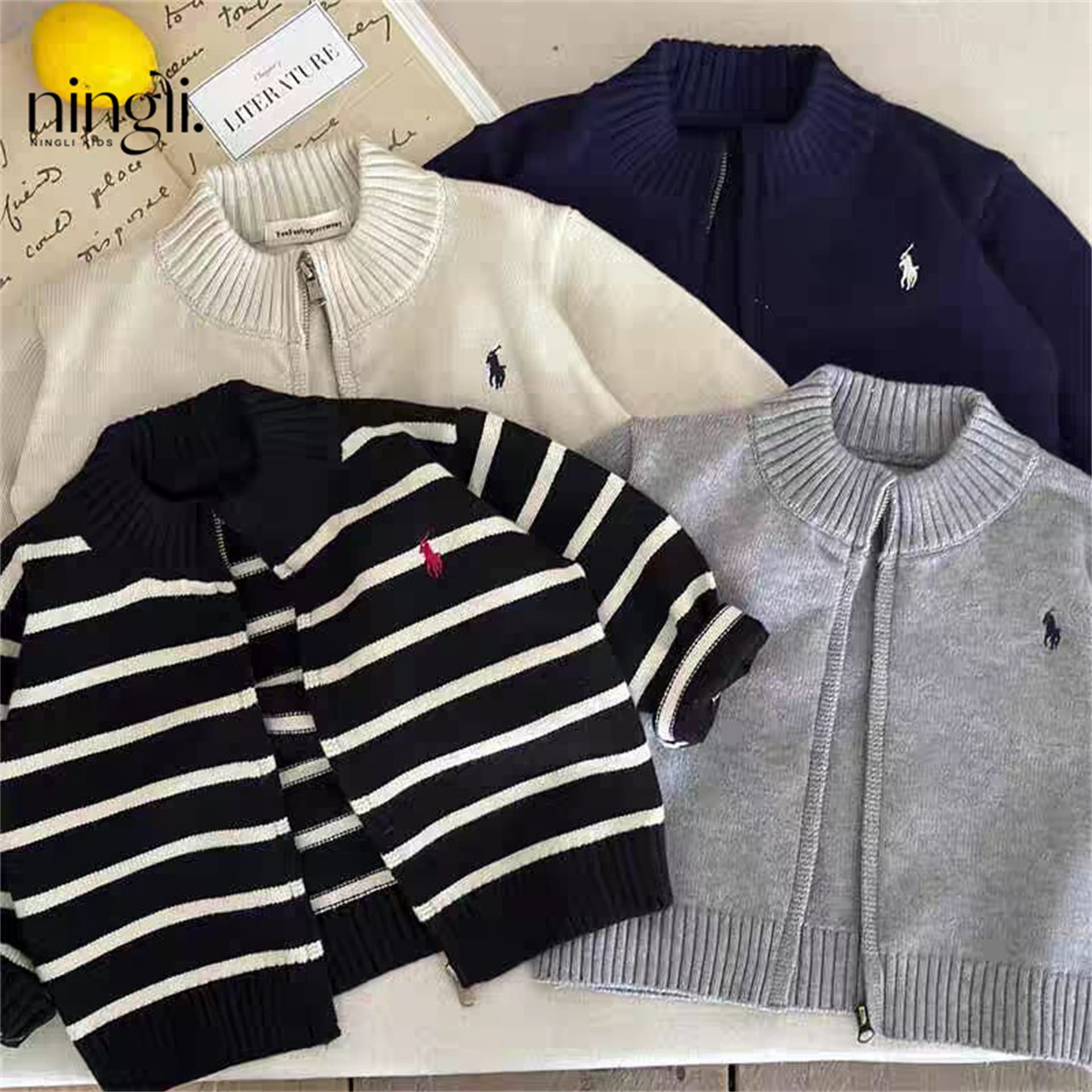 Boys Zip-Up Cardigan Sweater - Demi-Season Autumn Jacket 1