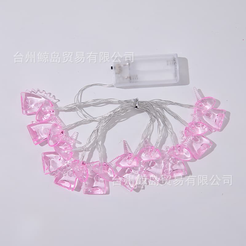 Cross-border decoration pink unicorn children's bedroom room decoration holiday cartoon warm and cute background colorful lights flashing 5