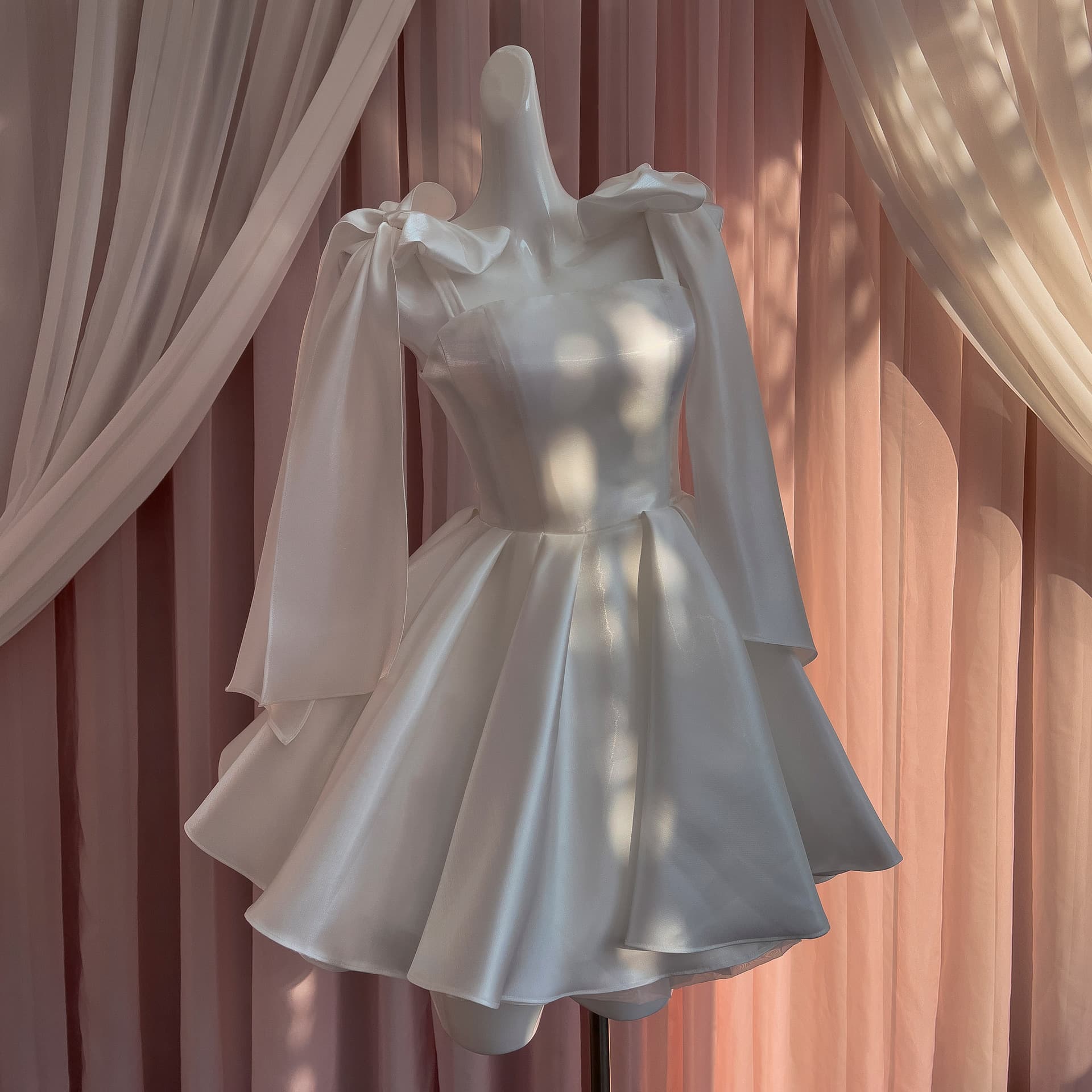 Short tube top with bow, evening dress, french style, graduation party 2