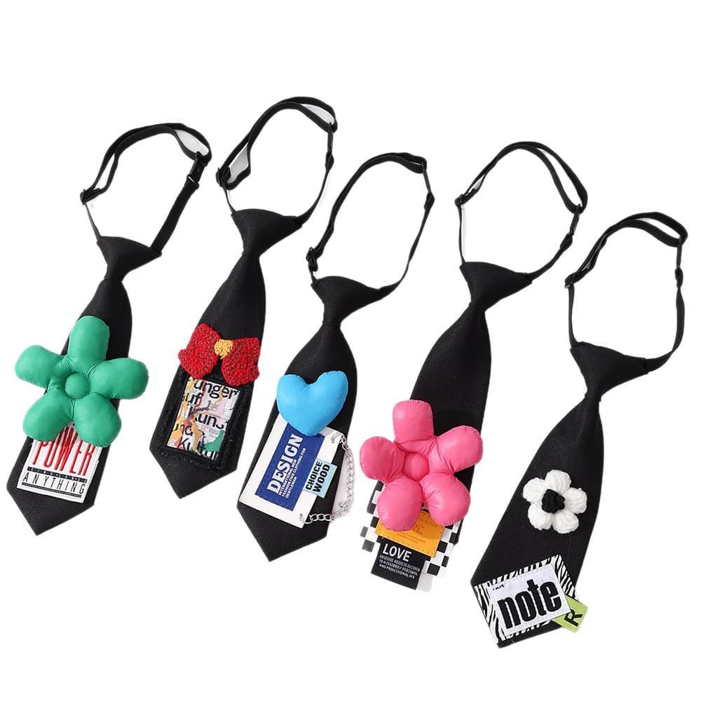Children's creative cute tie, trend patch, fashionable accessory, flowered 5
