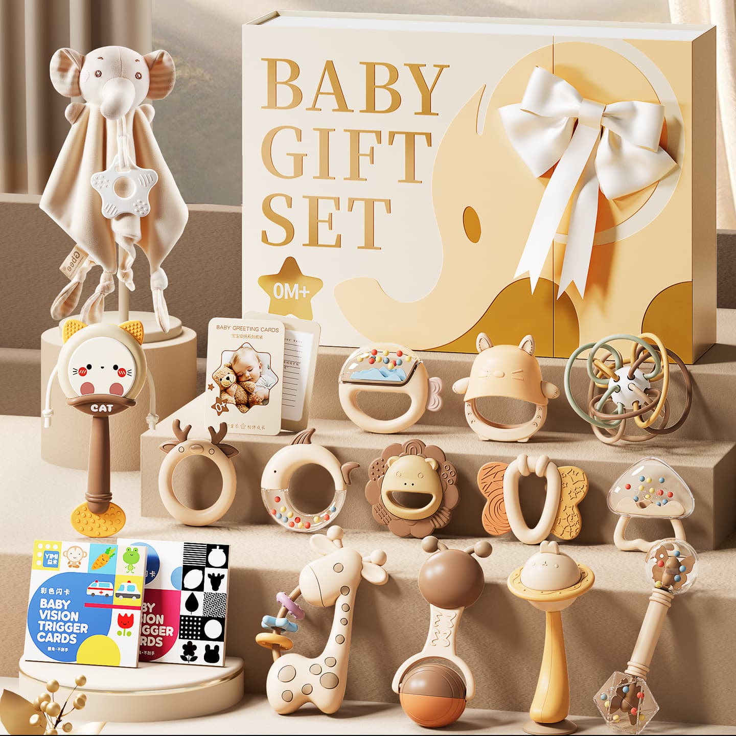 Baby rocker for new born, beanbag, gift box, appeases set, toy, Birthday gift 1
