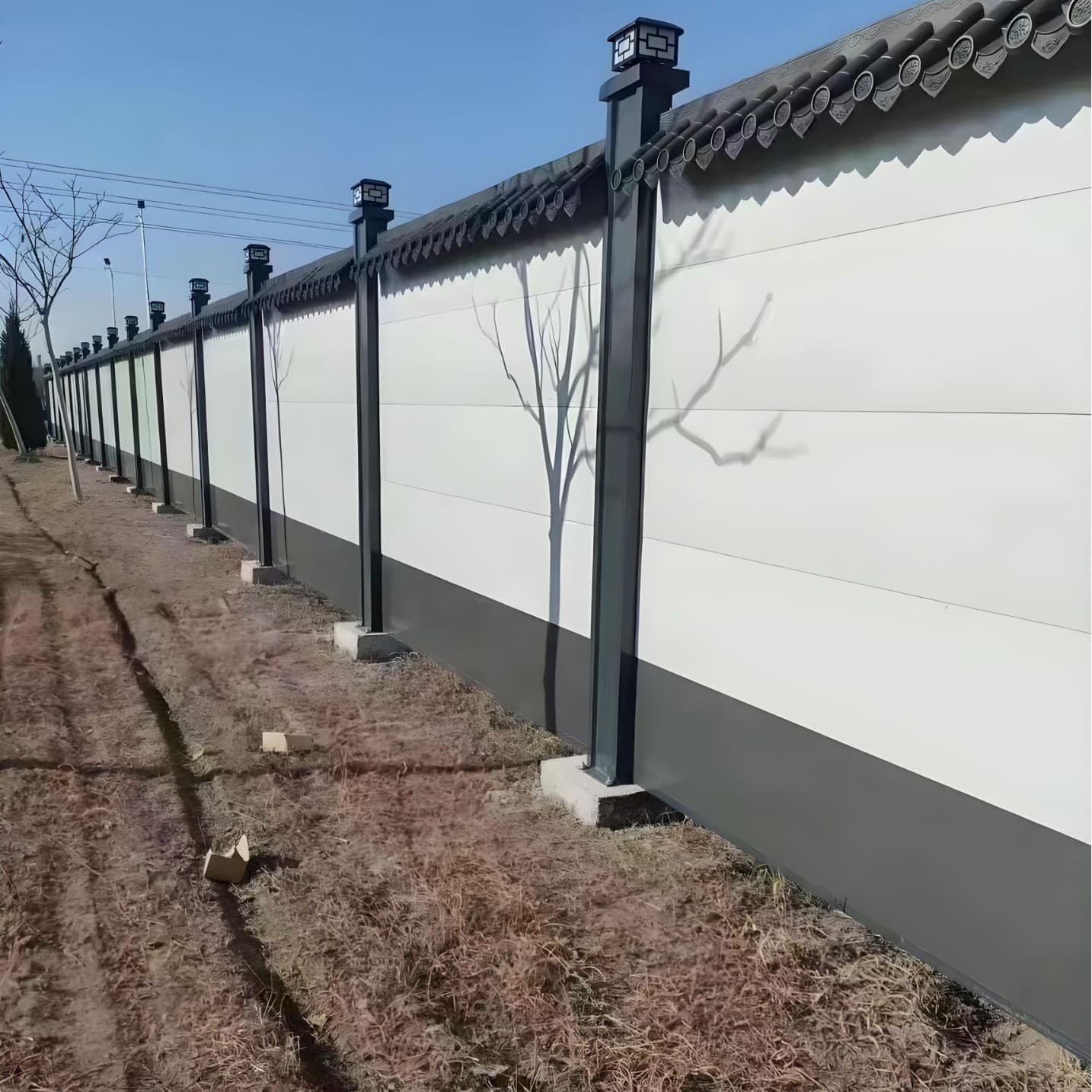 Municipal engineering fence construction site construction warning windproof iron sheet color steel fence removable temporary fence 3