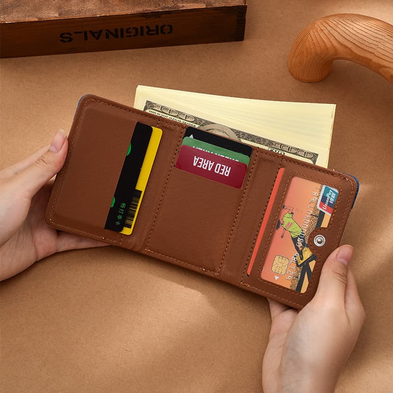 Denim durable wallet, for students 2