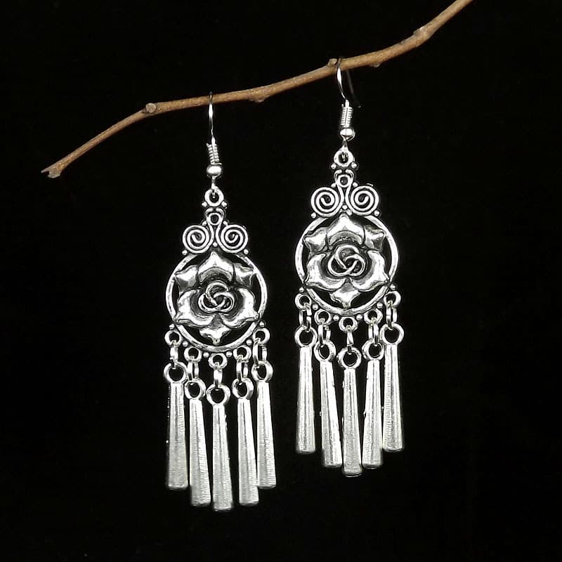 Ethnic accessory, retro earrings with tassels, ethnic style 3