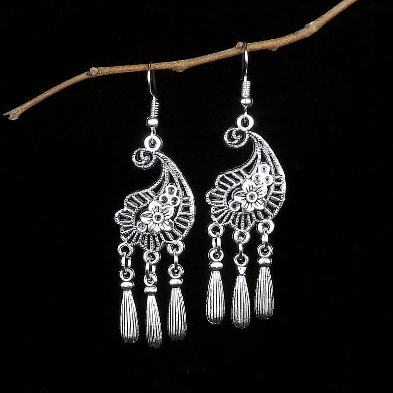 Ethnic accessory, retro earrings with tassels, ethnic style 4
