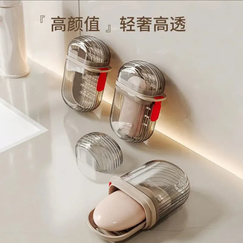 Drying rack, soap holder for traveling, storage box, portable transparent банка для хранения, new collection, light luxury style 4