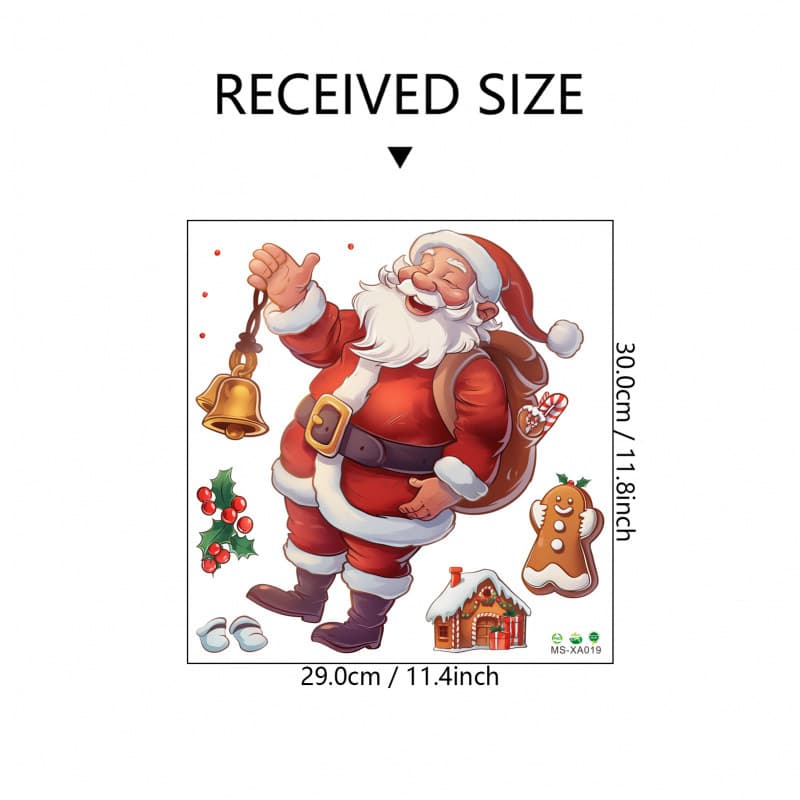 Temu Santa Claus Elk Christmas Tree Holiday Party Elements Store Window Home Decor Wall Stickers 4