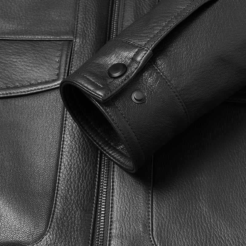 Demi-season short jacket, genuine leather 4