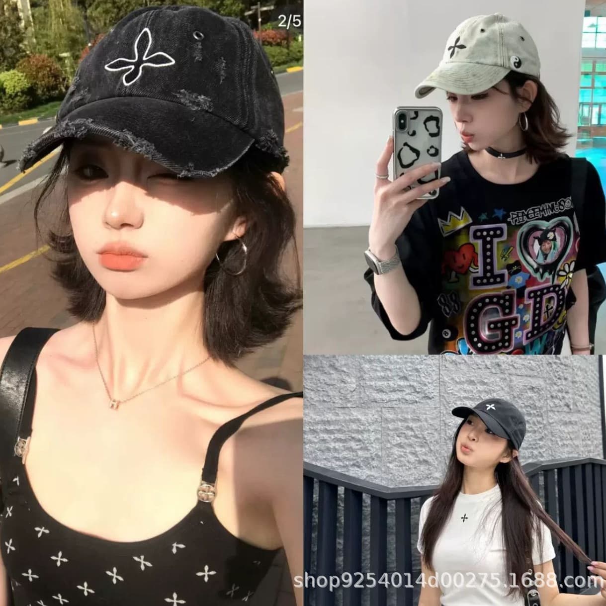 Retro denim baseball cap for leisure, with embroidery 1